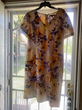 Preston & York Satin Top with Iridescent Lavender and Peach Sheen